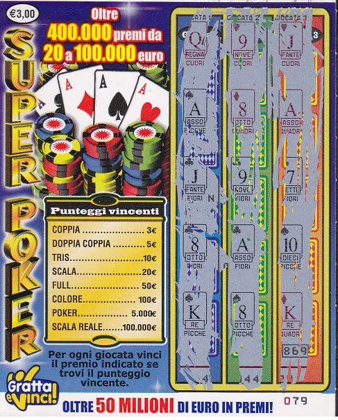 Super POKER (079)  0017- Nu. Catalogo 3-9 - (cv  5,00)